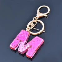 kioozol a z letter acrylic hot pink color solid pendant keychain fashion accessories couple gifts 2021 new trend 005 ko2