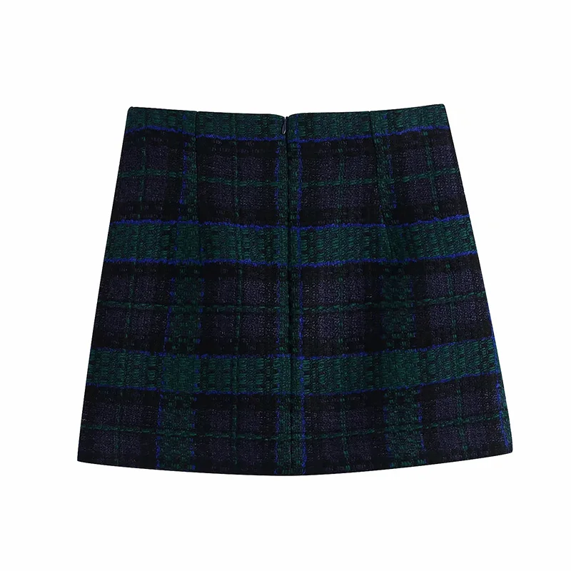 Женский костюм из блейзера Za комплект двух предметов укороченный клетчатый