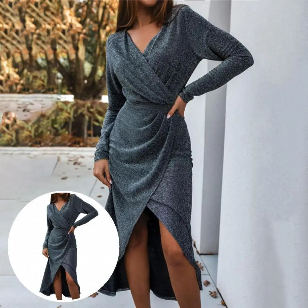 

Women Skirt High Waist Spring Dress Fashion Women Long Sleeve Dress