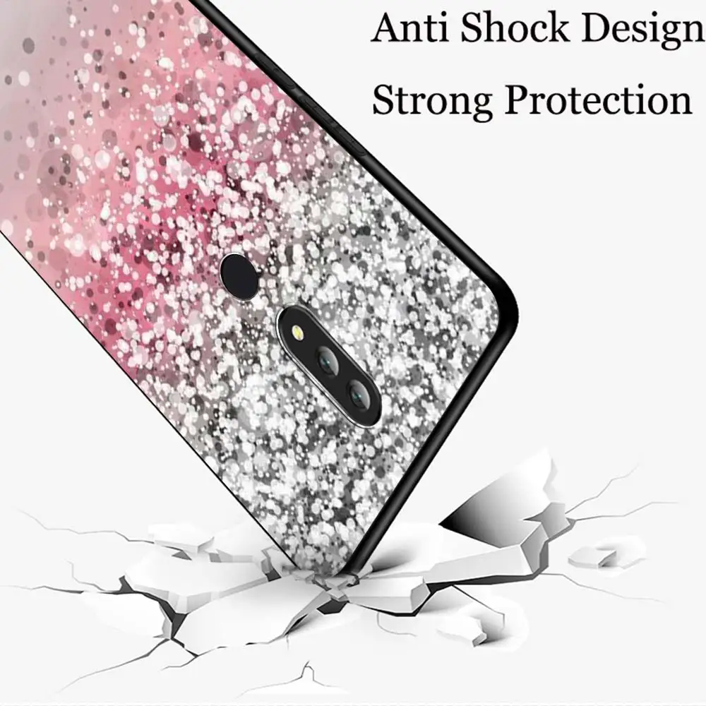 Цвет: розовый золотистый Роза с блестками сердца силиконовый чехол для