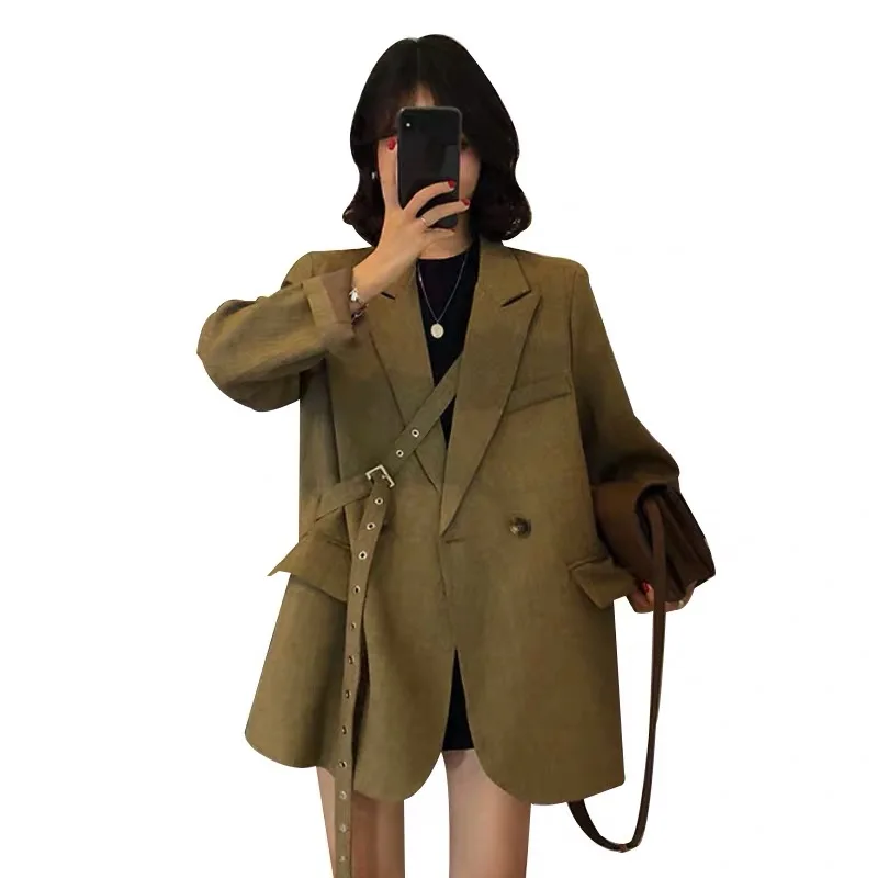 

Three color spot in the fall of the new design feeling small female fashion small Korea joker blazer loose coat