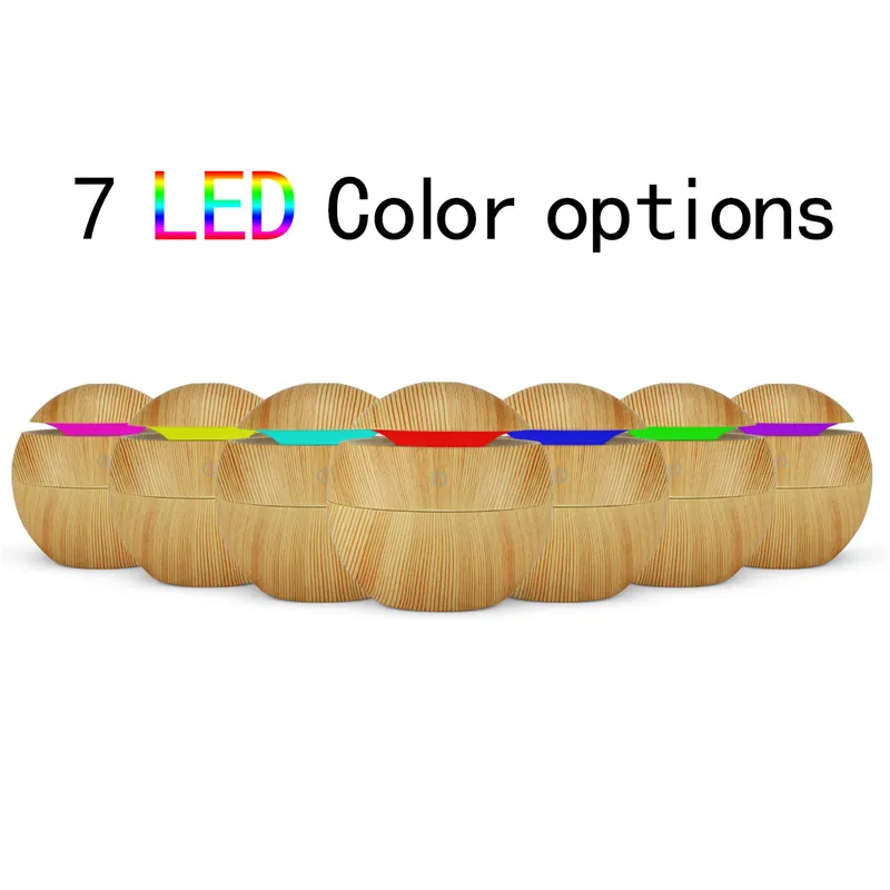 USB Aroma Air Humidifier Essential Oil Diffuser Wood Grain Ultrasonic Cool Mist Maker 7 Color Change LED light for Home Car | Бытовая