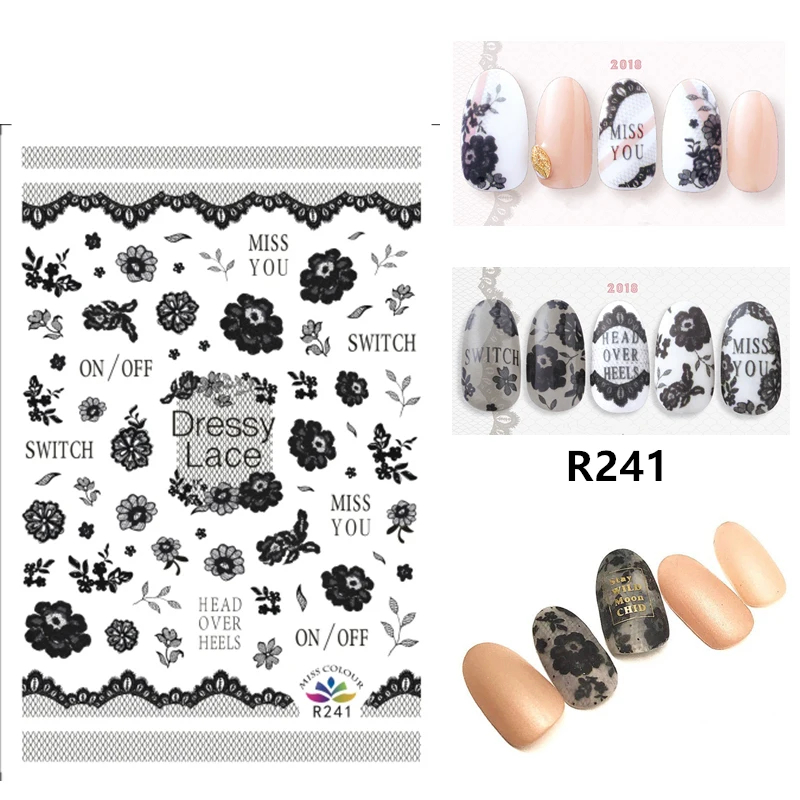 

3D Nail Sticker Geometric Leaves Nail Art Decorations Slider Foil Decals Small Fresh Stickers for Nails Manicure Accessories