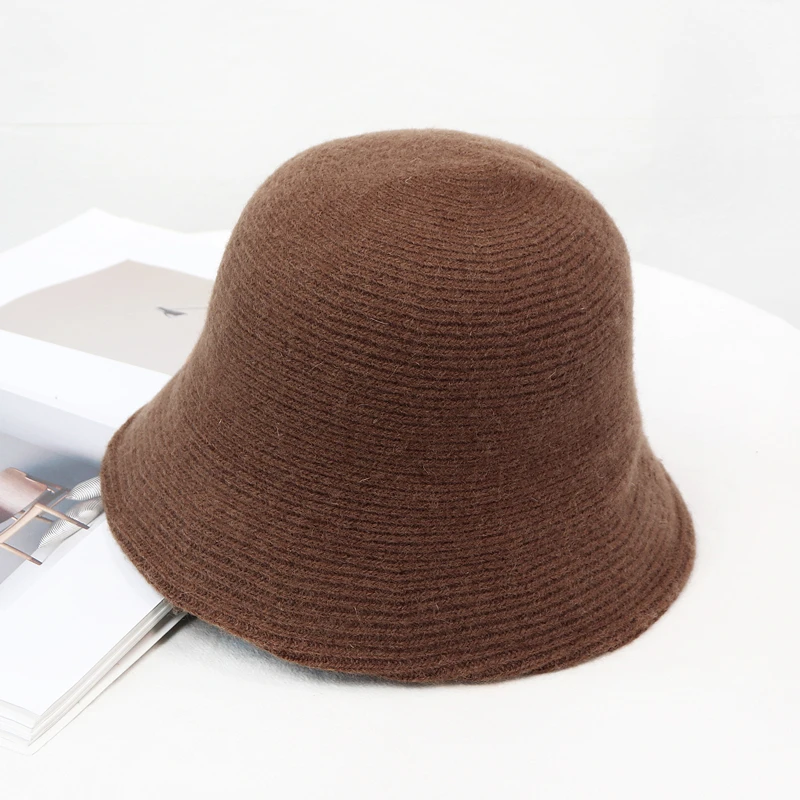 

2021 panama warm winter Women's Bucket hat for teens Felt wool hat for girl sautumn and winter fashion Fur Black hip hop hat cap