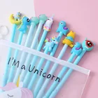 Гелевая ручка с милым единорогом, 10 шт.лот, Мультяшные кавайные ручки с пони 0,5 мм, черные стержни, школьные канцелярские принадлежности, офисные принадлежности, подарки для детей