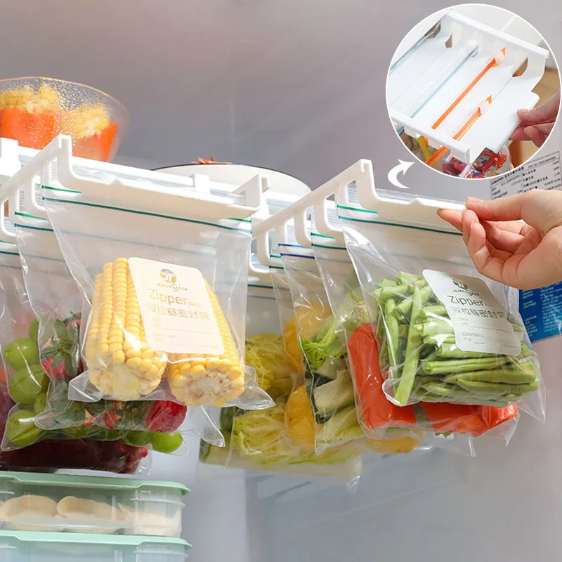 

Стойка для хранения свежих сумок в холодильнике, кухонный шкаф, ящик для хранения продуктов, герметичный органайзер для сумок, вешалка для хранения