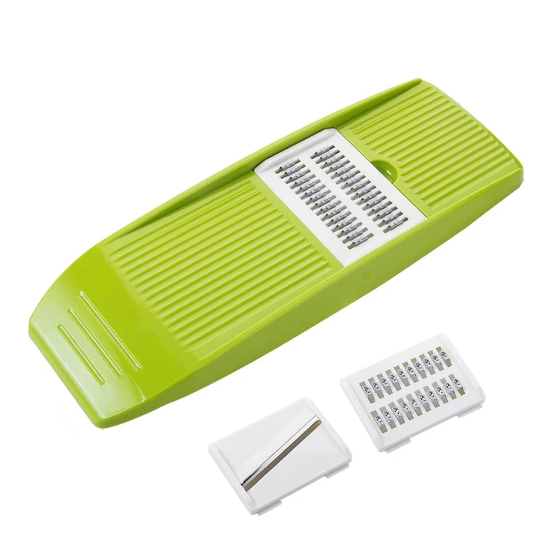 

Кухонная овощерезка из нержавеющей стали, овощерезка с 3 лезвиями, слайсер, резак для картофеля, моркови, терка, аксессуары для готовки, инст...