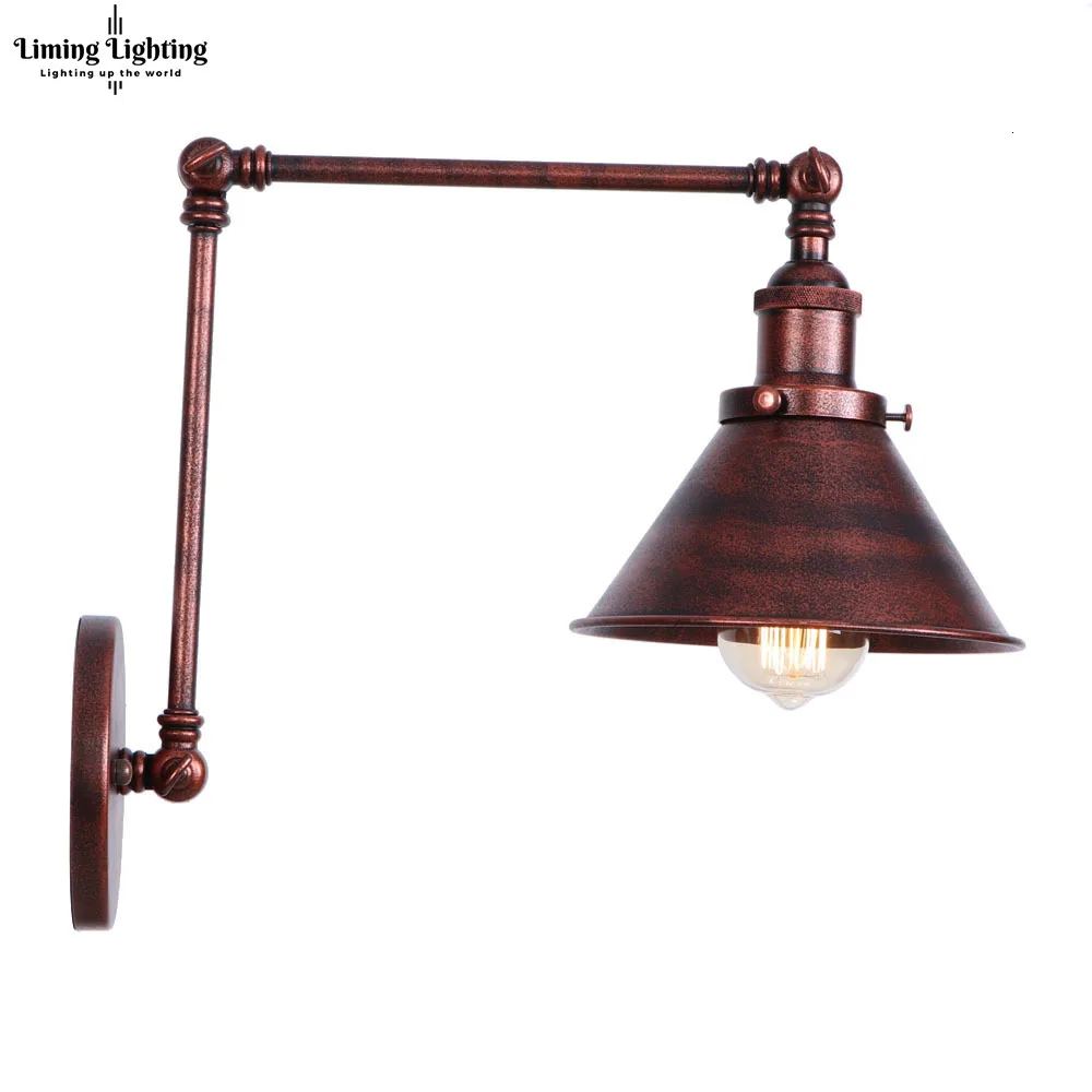 Винтажный промышленный декор блестящий светодиодный настенный светильник бра