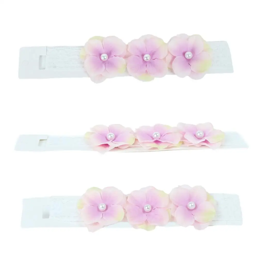 Ручная работа модная Милая эластичная резинка для волос девочек три цветка