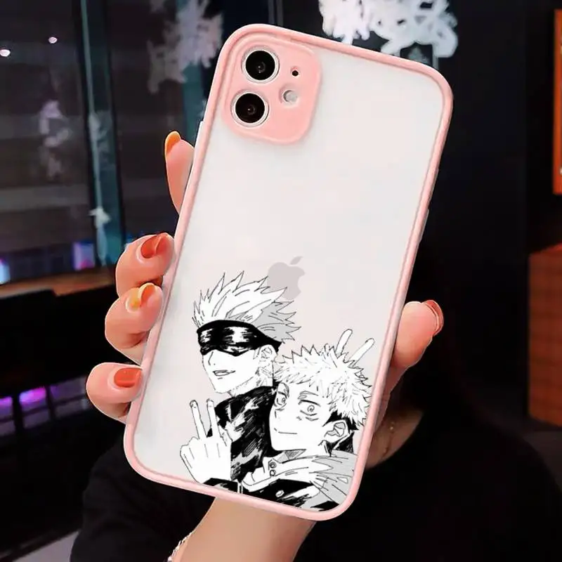 

Japanese Anime Jujutsu Kaisen Phone Cases matte transparent For iphone 7 8 11 12 plus mini x xs xr pro max cover
