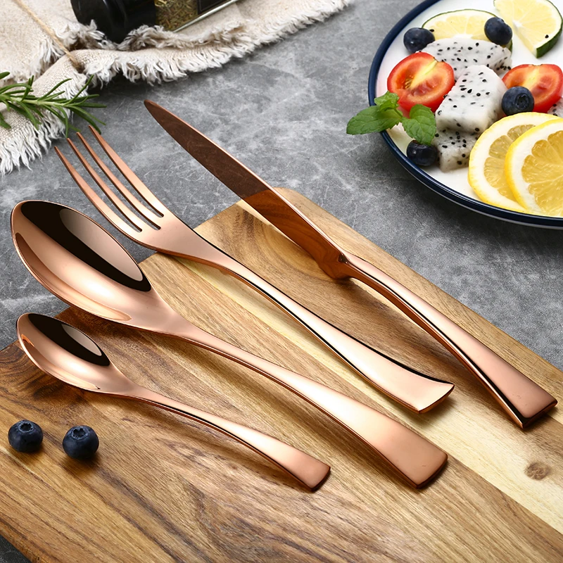 24 шт./компл. столовая посуда из нержавеющей стали|knife and fork set|knife forkgold cutlery set |