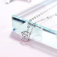 toucheart luxury brand hollow out cube necklacespendants crystal geometric necklaces for women charm jewelry necklace sne190152