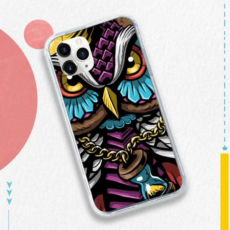 

Retro art animal owl Phone Case for iPhone 11 12 pro XS MAX 8 7 6 6S Plus X 5S SE 2020 XR