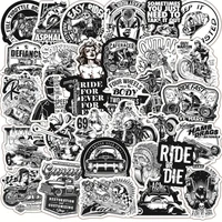 103050 pcs black and white cartoon graffiti childrens toy motorcycle waterproof trolley case helmet car sticker wholesale