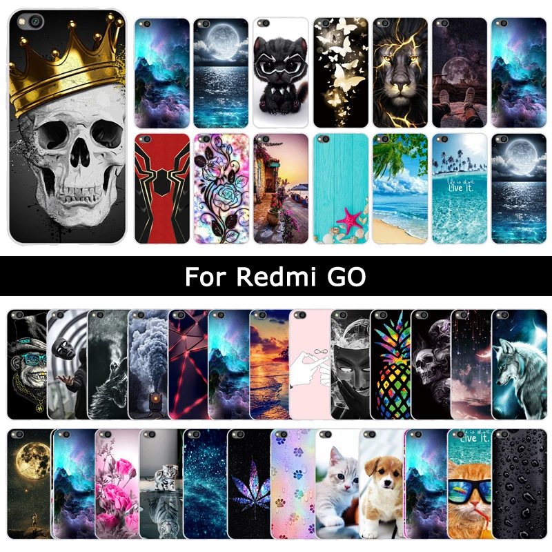 ТПУ чехол для Xiaomi Mi Redmi GO G O Мягкие силиконовые чехлы RedmiGO Красочный Милый Задний