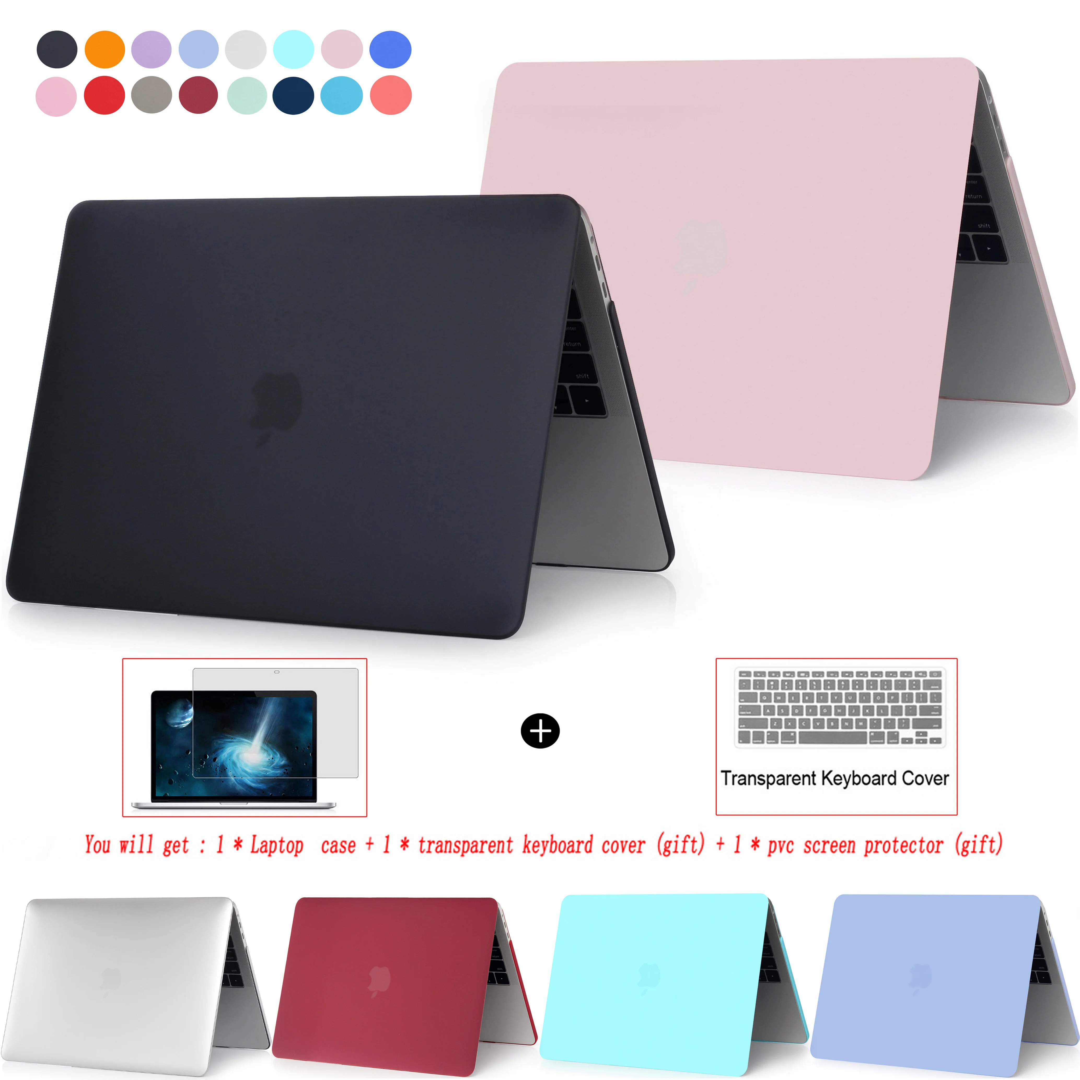

New Laptop Case For Macbook Air Pro 13 M1 M2 2022 A2681 A2338 A2337 A2179 Touch ID 2021 M1 Pro14 16 Cover 11.6 12 15 inch Shell