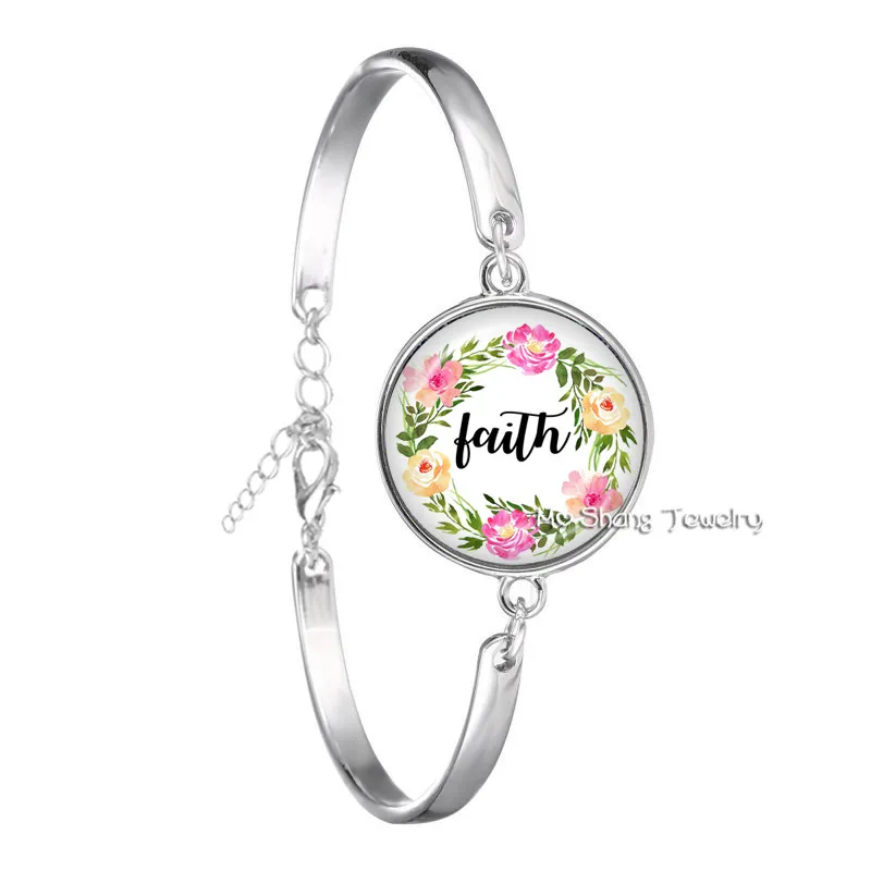 Браслет с надписью Beauty Love Hope Believe 18 мм браслет со стеклянным куполом и для женщин