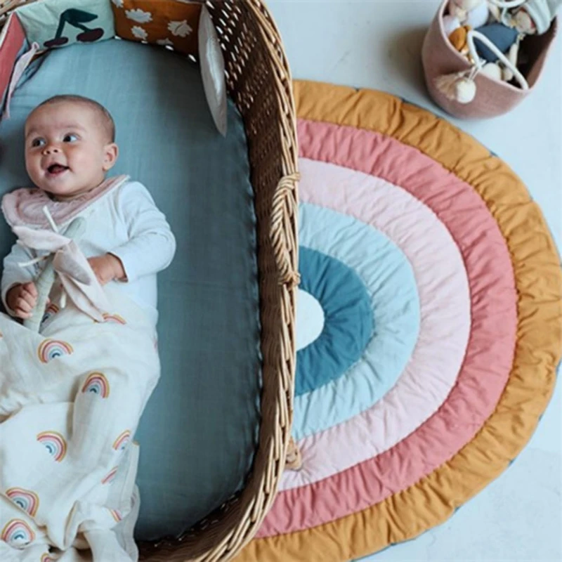 

Креативный Радужный детский игровой коврик, напольный коврик для ползания, детский игровой коврик