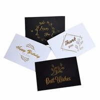 100pcs bronzing single page type greeting card thank you card wedding birthday party invitations flower shop gift blank cards