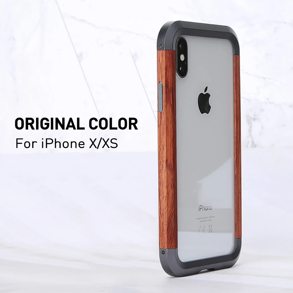 GOOYIYO Роскошный Металлический Оригинальный Деревянный чехол для iPhone X XS Max рамка