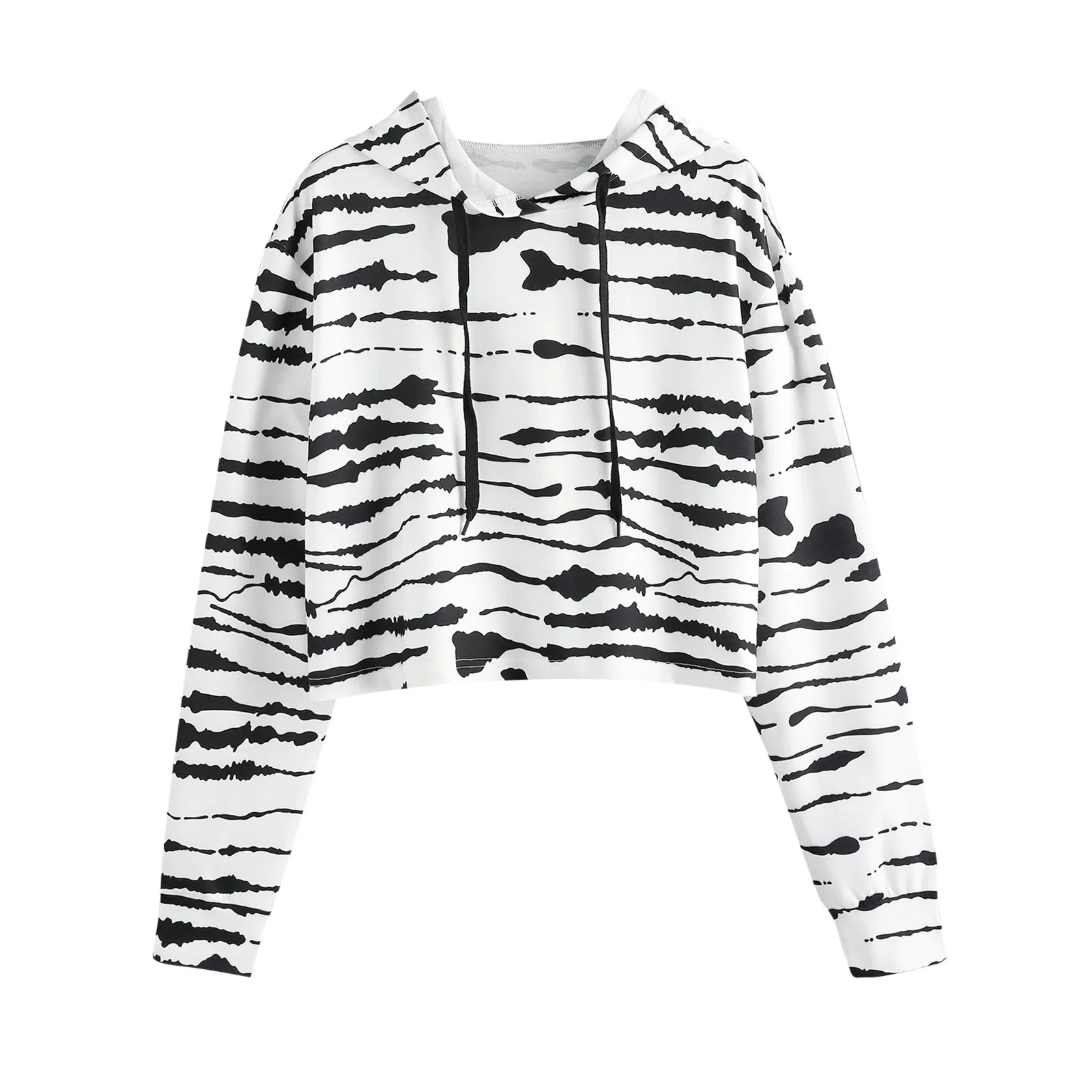 Women Hoodies Long Sleeve Zebra Pattern Print Casual Hoodie Pullover Sweatshirt Tops Streetwear Women Oversized Hoodies