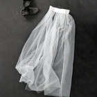 Женская юбка-пачка из тюля, Универсальная съемная юбка-макси с эластичной талией, белая, черная, на лето, 2020