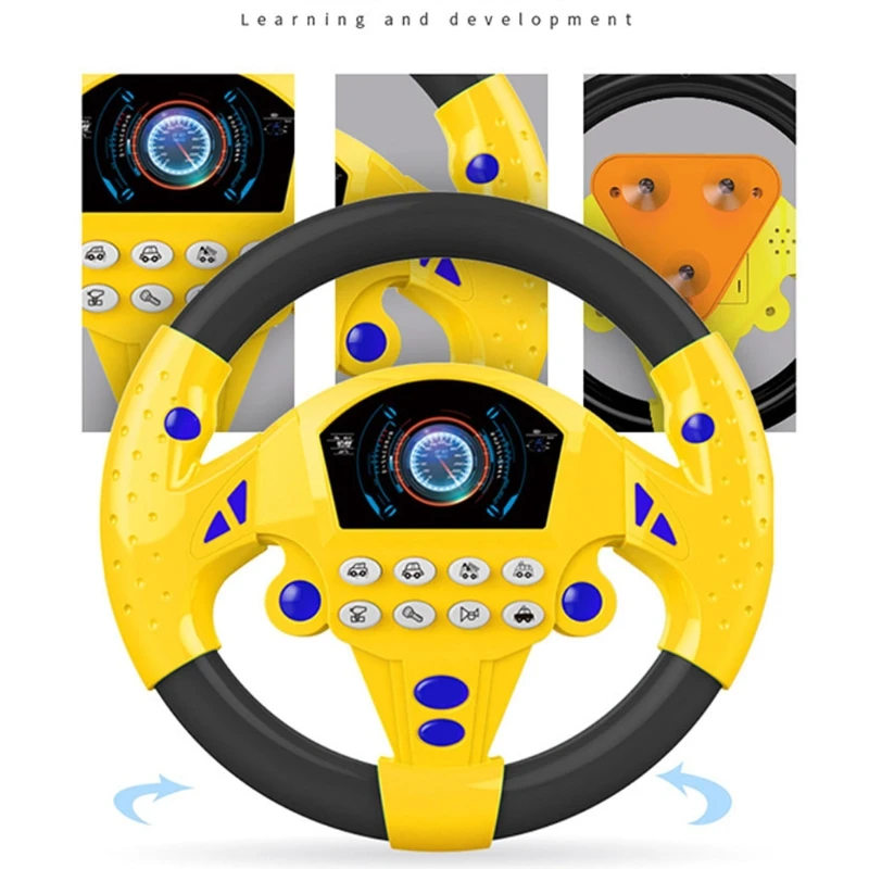 

Easy Simulated Driving Controller Portable Simulated Driving Steering Wheel Copilot Toy Children's Educational Sound