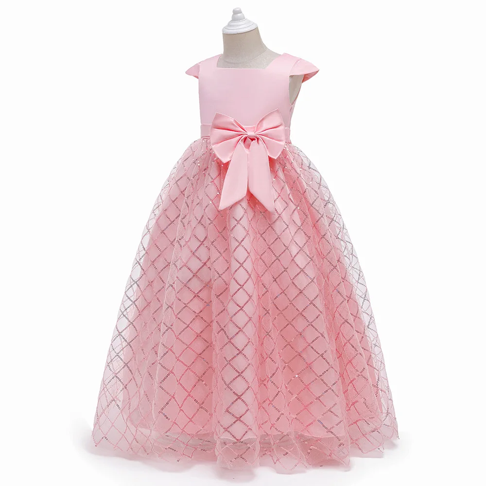 

Pretty Halloween Kid Dresses for Girls Elegant Flower Princess Long Sequins Ballgown Girl Christmas Dress Vestidos