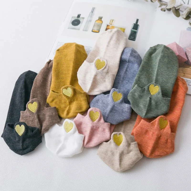 

Hot Sale Heart-shaped Cute College Fresh Women's Socks Soft Spring and Autumn Cotton Socks Socks Women's Socks