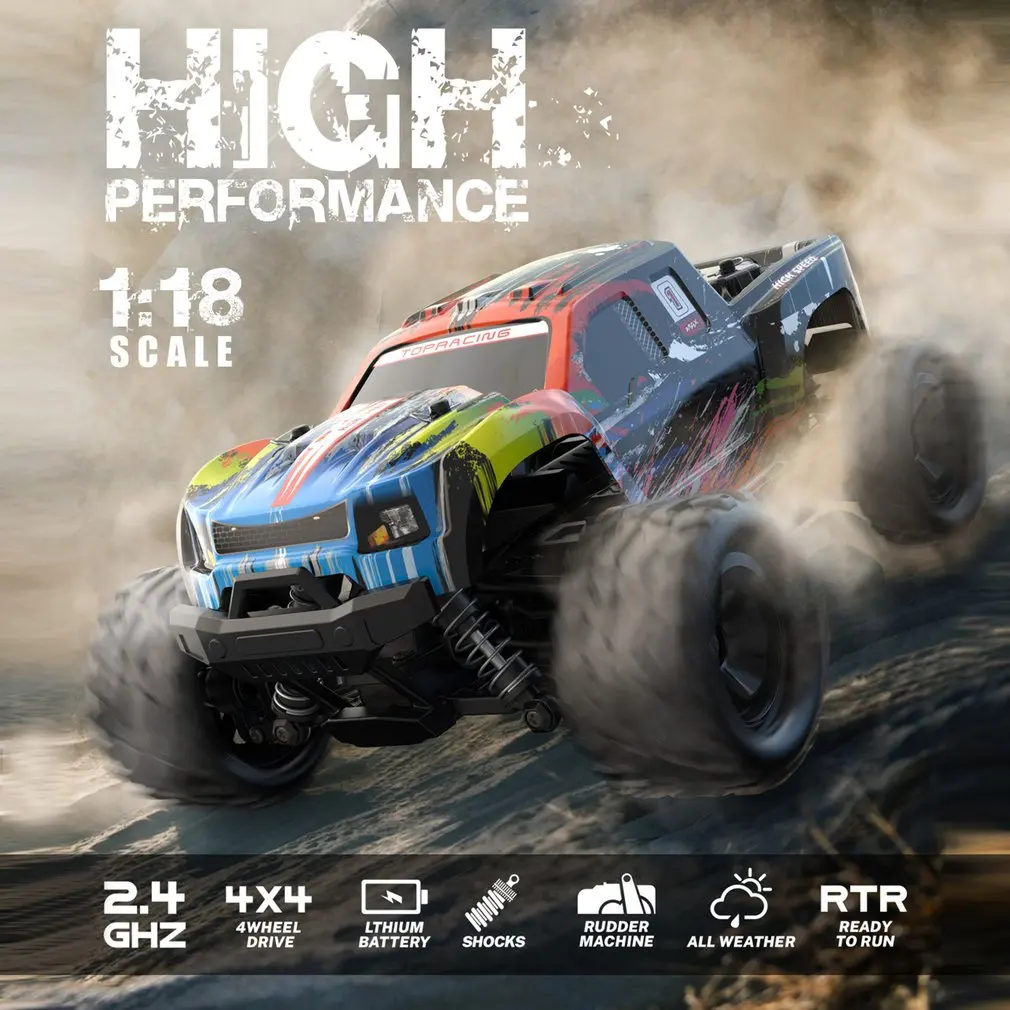 

RC Cars 1:18 Bigfoot Monster 4WD High Speed Remote Control Car Crawler Climbing Off-Road Vehicle For Children Adults