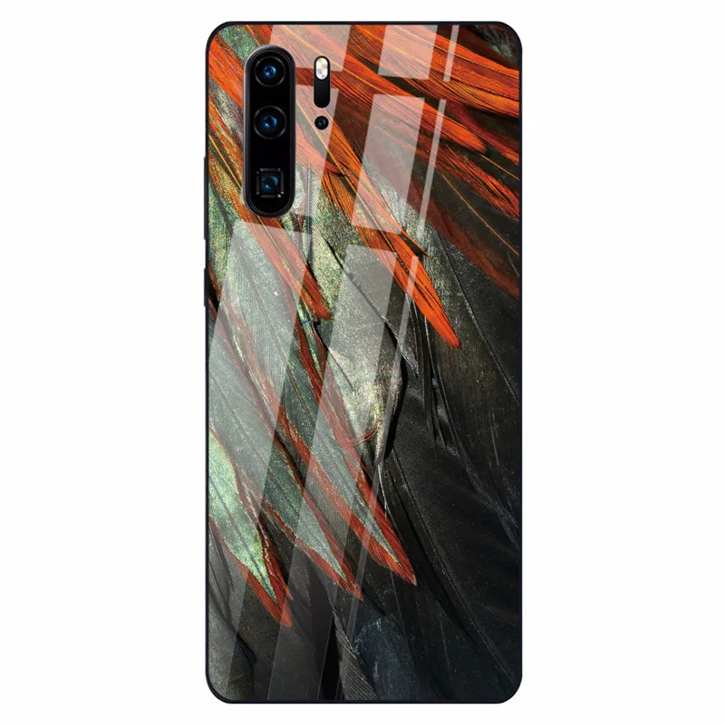 Чехол из закаленного стекла для huawei P30 P20 Lite mate 20 Lite перо черный чехол s для huawei Honor 9 10 Lite 8X MAX P Smart Z Nova 3