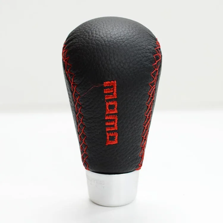 JDM кожа Шестерня марки MOMO ручка переключения передач/черный Универсальный ручной