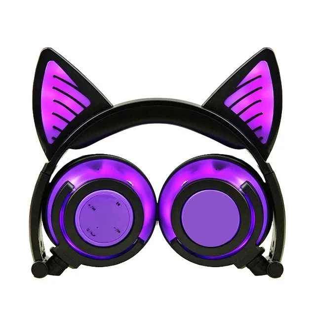 

FOR Cat Ears Glow Charging Wireless Bluetooth Headset Folding Mobile Phone Computer Headset Cute Unisex Holiday Gift
