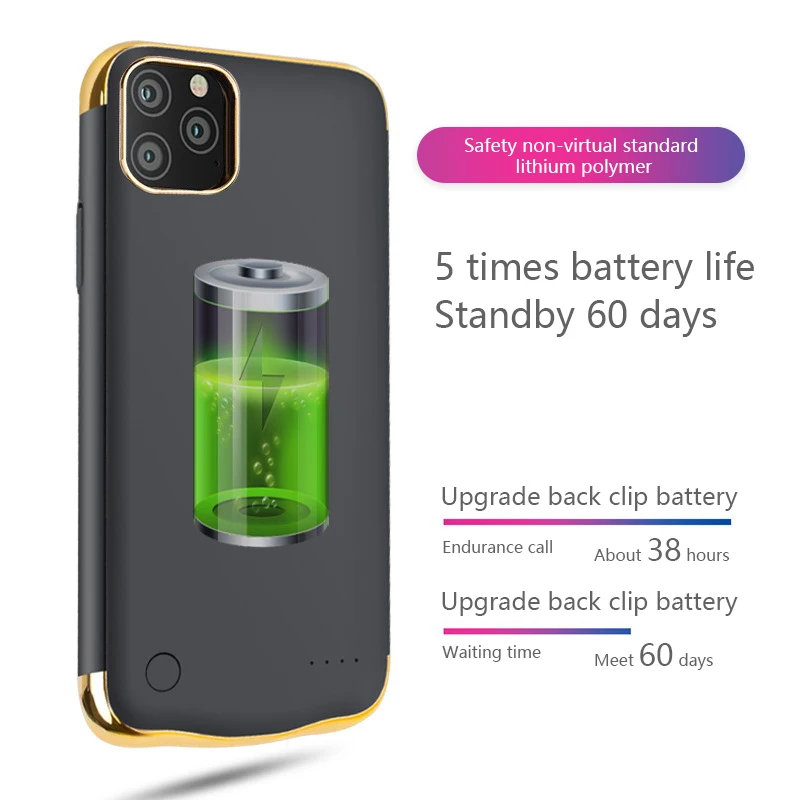 Для iPhone зарядное устройство чехол 5500 мАч 6000 Powerbank для 11 11pro Max телефона внешний
