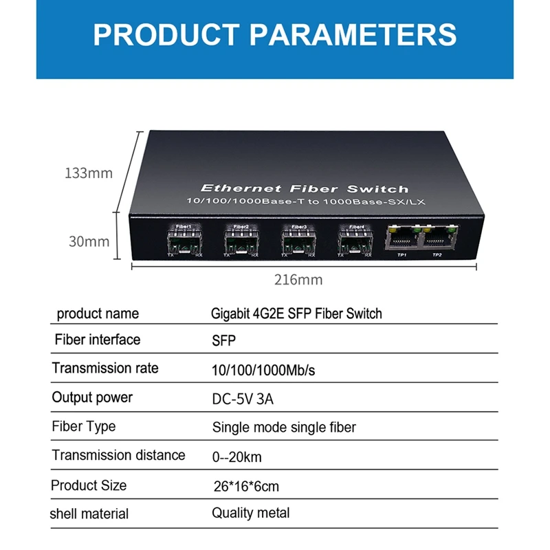 Gigabit SFP, 1000 /, , 4  XSFP, 2  RJ45 UTP, 4/8G2E  Ethernet
