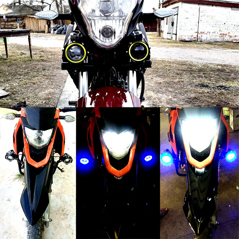 Светодиодные фары для мотоцикла U7 125 Вт работы на мотоцикле ангельские глазки