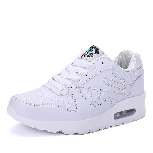 Женская обувь; коллекция года; женские кроссовки на шнуровке; tenis feminino; модная весенняя женская обувь из искусственной кожи; прогулочная обувь; женская обувь на плоской подошве - Цвет: Leather White