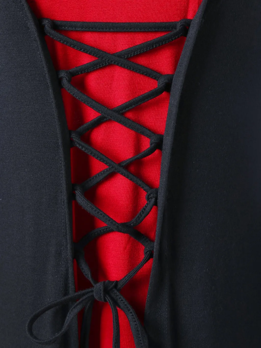 Женское готическое платье размера плюс с капюшоном и шнуровкой лоскутное