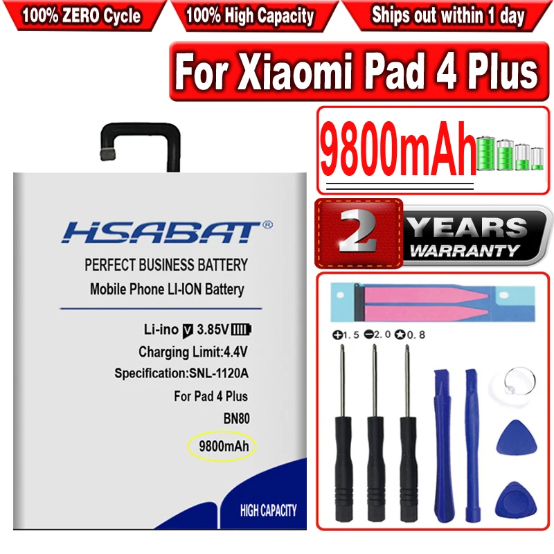 

HSABAT 9800mAh BN80 Battery for Xiaomi Pad 4 Plus Pad4 Plus Tablet 4 Plus