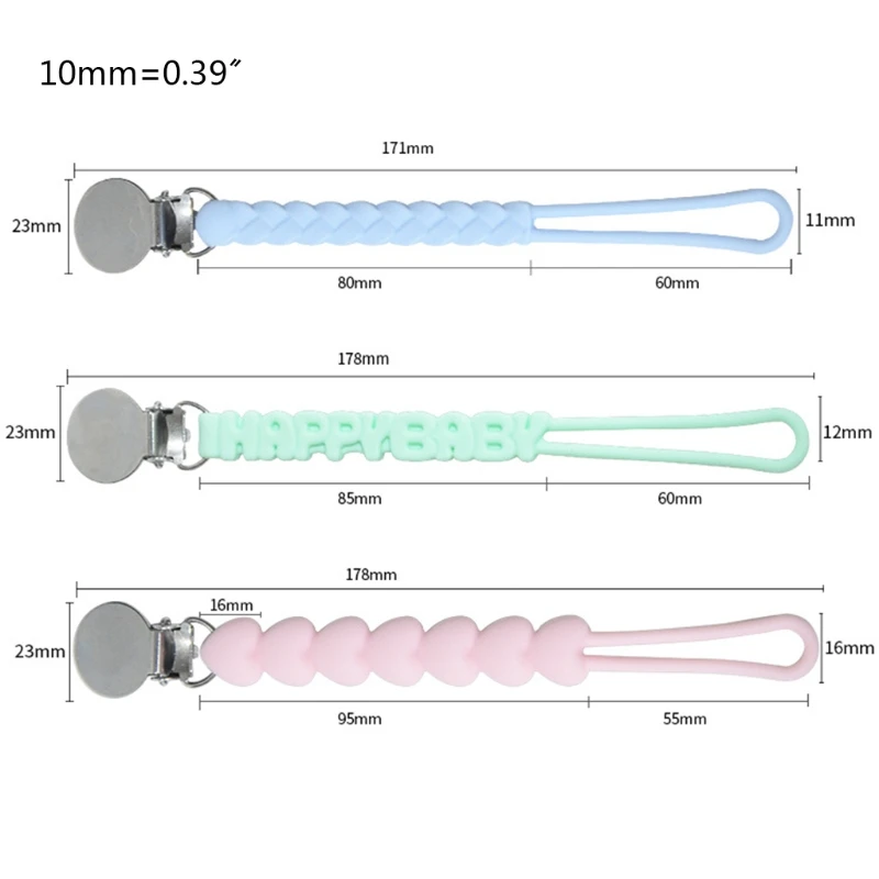 

Baby Pacifier Clip Chain Soother Dummy Nipple Holder BPA-free Silicone Molar Teether Clip Strap for Infant Newborn Gifts