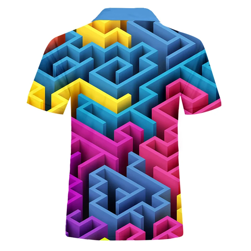 Футболка-поло IFPD мужская с 3D-принтом смешная красочная рубашка-поло коротким