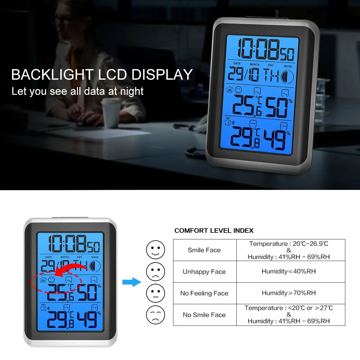 Digoo DG-TH8461 Погодная станция LCD гигрометр термометр Беспроводной для дома и улицы