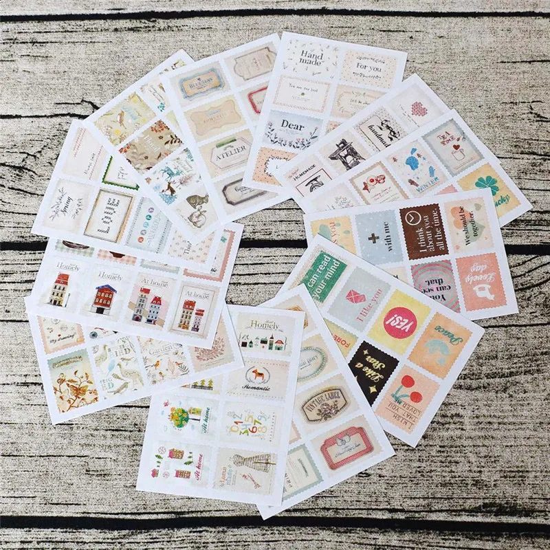 2 листа Ретро наклейки штампы|Канцелярские наклейки| |