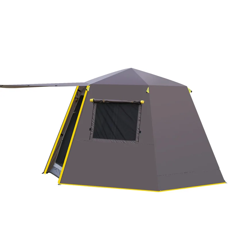

Outdoor automatic tent 5-8 people camping 3-4 people rainproof thickened hexagonal aluminum pole outdoor camping double camping