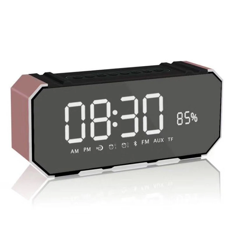 Сигнализация Colck 10 Вт Bluetooth беспроводной динамик FM радио ЖК-дисплей зеркало