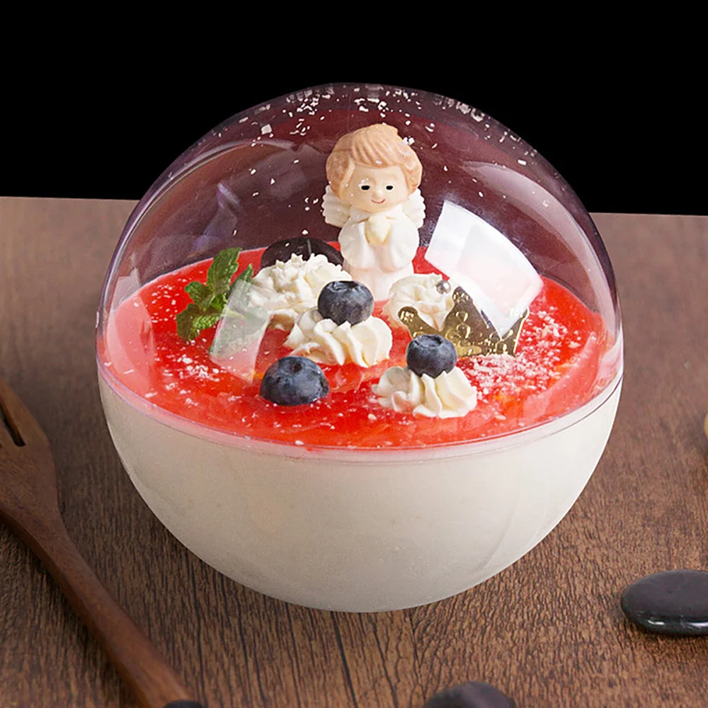 10pcs Transparent Cake Container Shape Portable Mousse Round (350ml Style) | Дом и сад