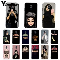 yinuoda muslim gril eyes woman hijab face crown flower phone case for samsung galaxy a7 a50 a70 a40 a20 a30 a8 a6 a8 plus a9