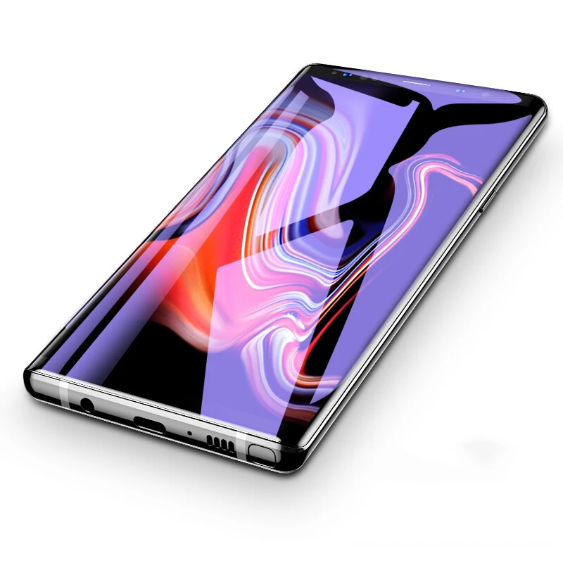Фото EXUNTON для Samsung Galaxy Note 9 8 анти-синее закаленное стекло Note9 3D изогнутый протектор EXUNTON для Samsung Galaxy Note 9 8 анти-синее закаленное стекло Note9 3D изогнутый протектор