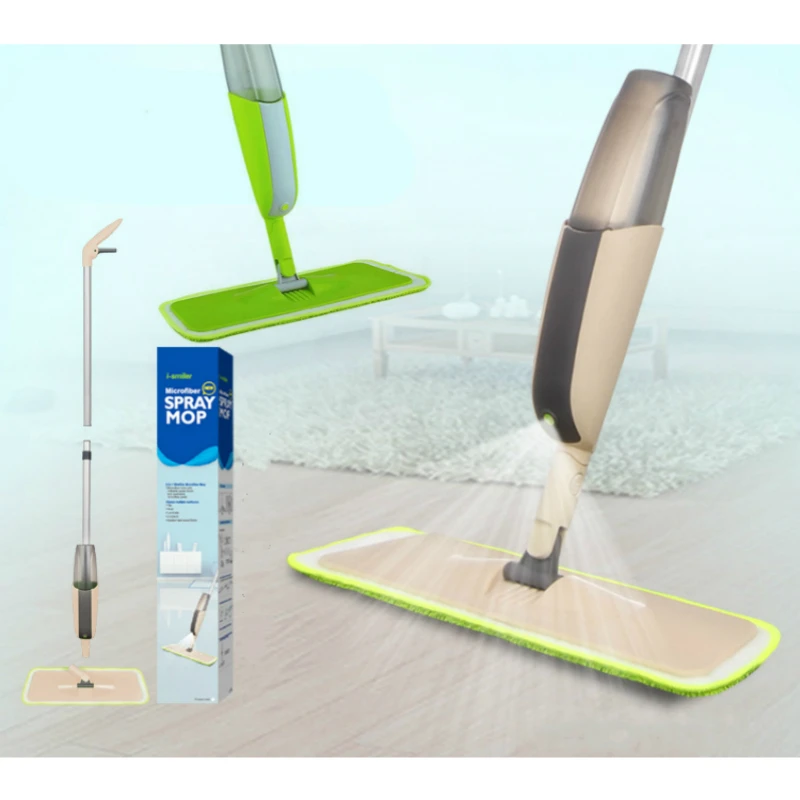 I-Smile спрей Швабра пол с многоразовыми подушечками из микрофибры 360 градусов ручка