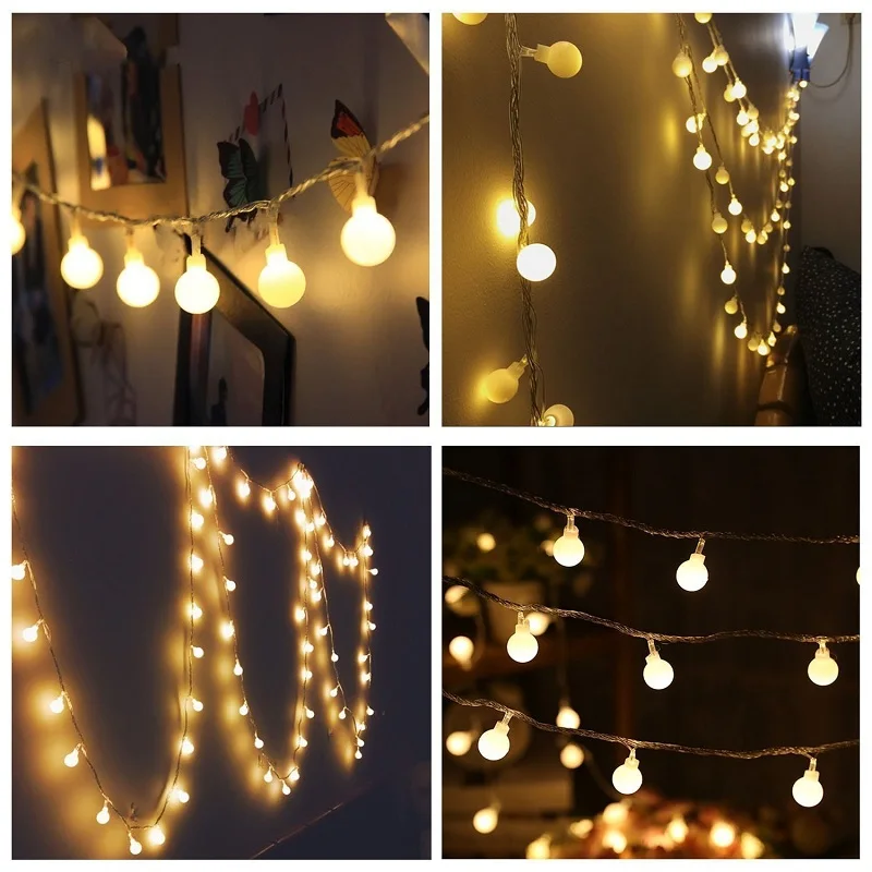 

Christmas Decorations Fairy Lights Garland LED Ball String Lights Christmas Tree Decoration Battery Powered Led String Lights
